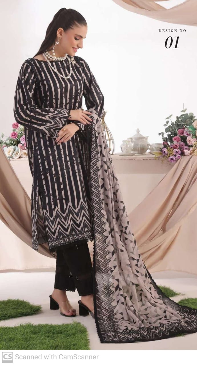 Alzohaib Colors Vol-9 Intermax Printed Lawn 3-Piece Suit – Unstitched Lawn Suit