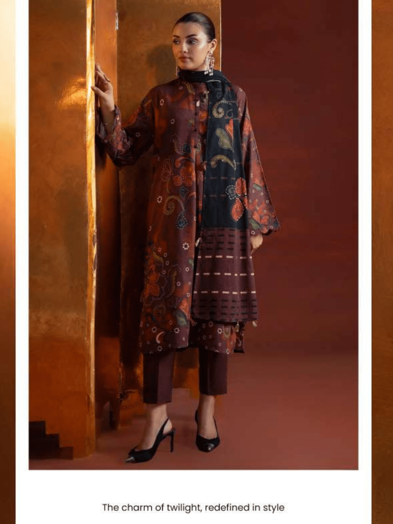 Popinn Women’s Digital Printed Khaddar Suit – 3 Piece Dyed Khaddar Unstitched, Winter Wear